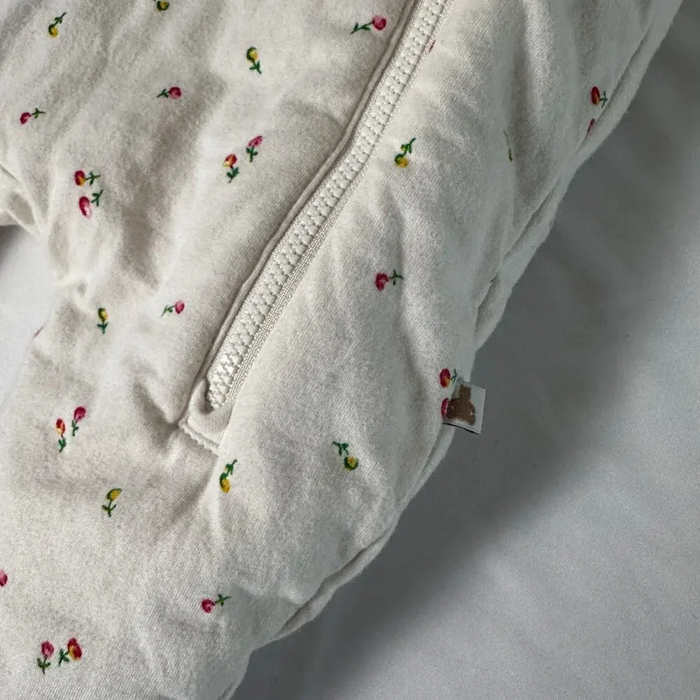 Gap Infant Sherpa Cream Floral Quilted Bunting Hooded Snowsuit w/ Ears Sz 0-3 mo